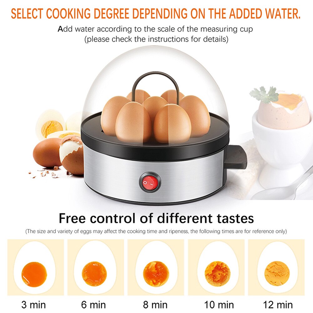 Electric Egg Cooker 7-Eggs Steamer Boiler Maker Breakfast Machine Multifunctional Household Kitchen Egg Steaming Machine EU Plug
