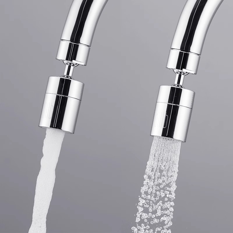boquilla para grifo de lavabo de 2 modos de latón 360 ° Aireador de grifo giratorio contra salpicaduras, fregadero de cocina, grifo presurizado, aireador, burbujeador