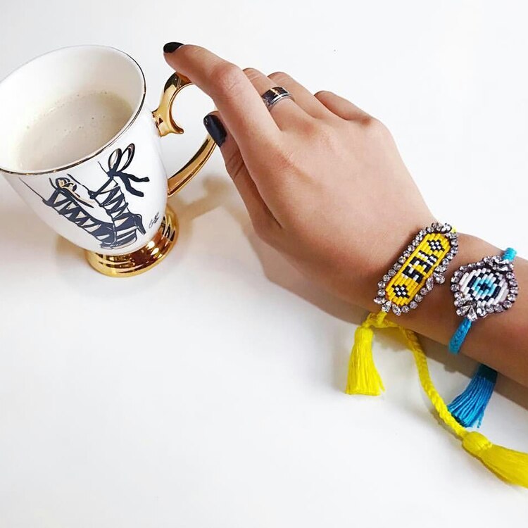Handgemaakte Kleurrijke Bohemian Bangle Boho Weave Brief Kwastje Crystal Magnetische Armbanden Voor Vrouwen Sieraden bijoux 360