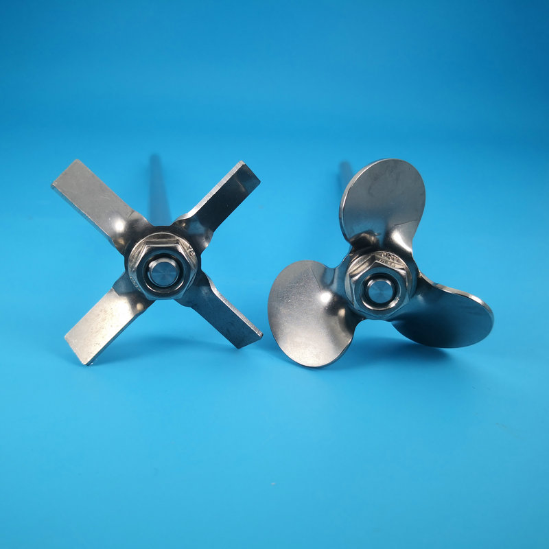 1set 40mm-120mm Stainless Steel Three-leaf/cross-leaf Stirring Paddle with 45° Blade and Shaft for Laboratory Mixing Equipment