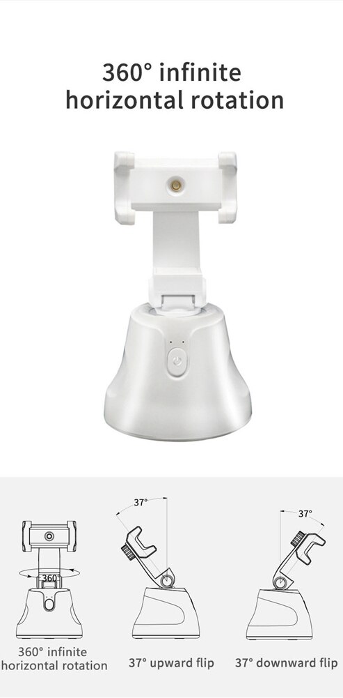 Smartphone Photo Stand 360 ° Infinite Horizontal Rotation AI Recognition Object Tracking Smart Following Holder