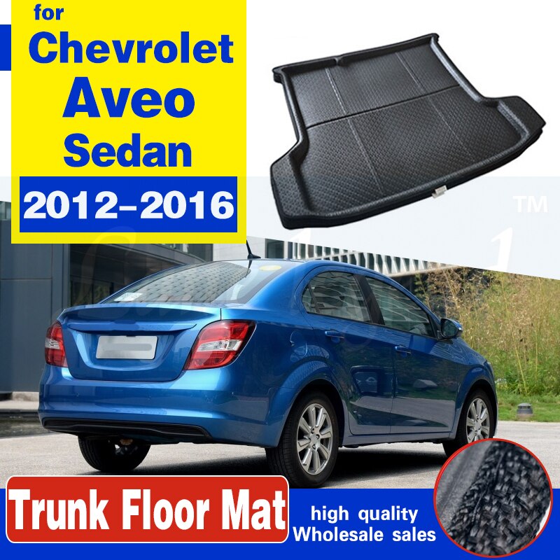 Auto Boot Cargo Liner Voor Chevrolet Aveo Sedan Kofferbak Floor Mat Lade Tapijt Modder Protector Non-Slip