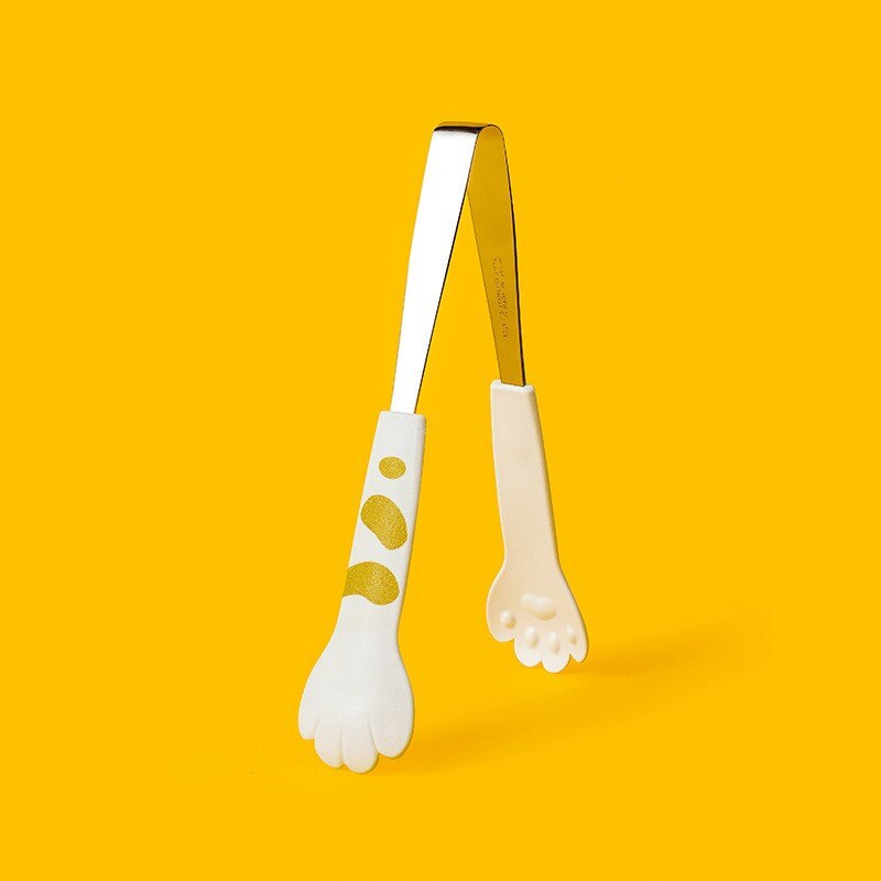 1PC pinze per pasti simpatici cartoni animati pinze per alimenti a forma di zampa di gatto in acciaio inossidabile mini barbecue clip accessori da cucina gadget da cucina: bianca