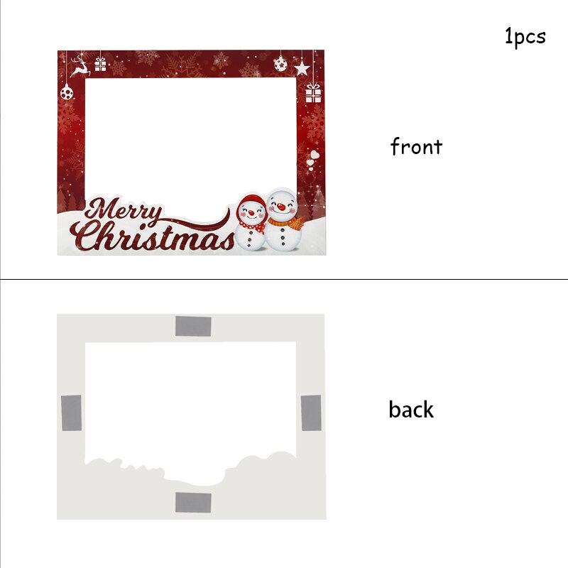 Christmas Decoation for Home Photo Booth Props Paper Photo Frame Year Eve Photo Props Party Merry Christmas Decoration