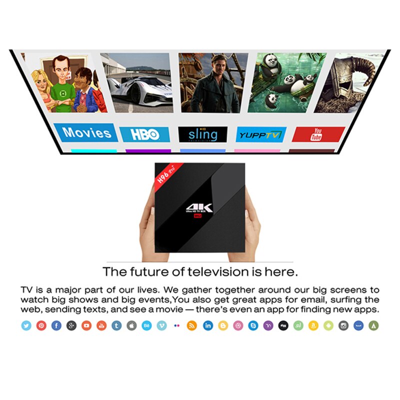 H96 Pro Plus Android Tv Box Amlogic S912 Android 7.1 Octa Core 2G RAM 16G ROM Smart TV 2.4G$5G Wifi 1000M LAN 4K Media Player