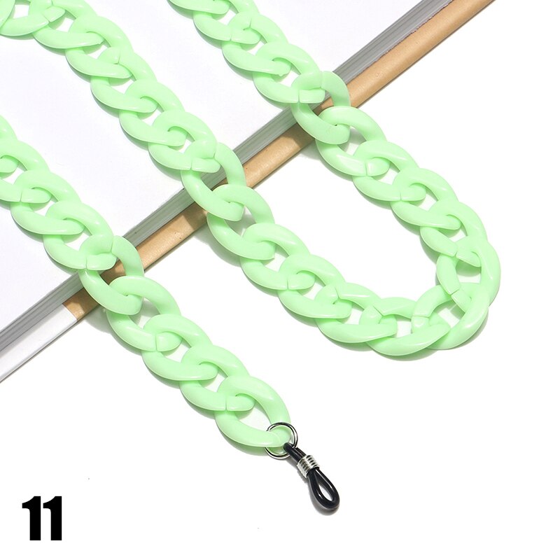 Mode Acryl Candy Kleur Zonnebril Kettingen Glazen Ketting Bandjes Ketting Chunky Lanyards Unisex Hals Brillen Strap: 11