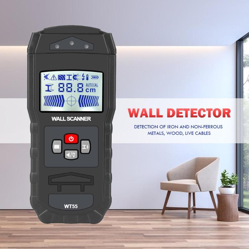 Digitale wandscanner detector detectie van draad, waterleidingen, spanningvoerende kabels, hout, metaalzoeker, elektrische dooszoeker, wanddetector