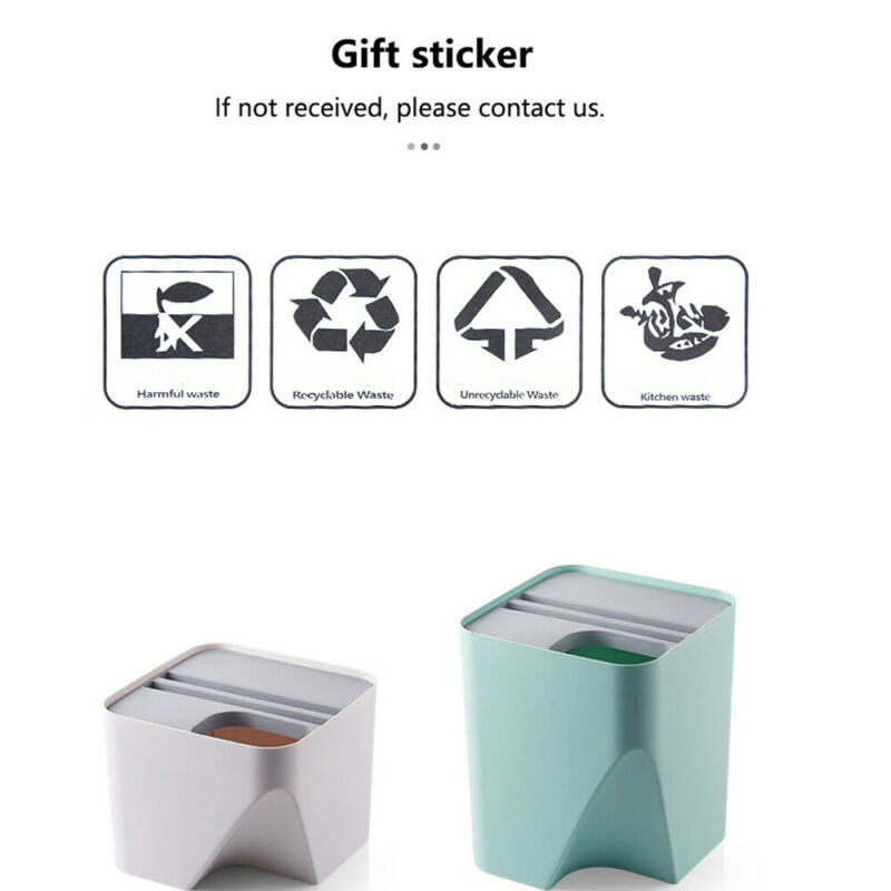 Kitchen Trash Can Recycle Bin Stacked Sorting Trash Bin Household Dry And Wet Separation Waste Bin Rubbish Bin for Bathroom 1pc