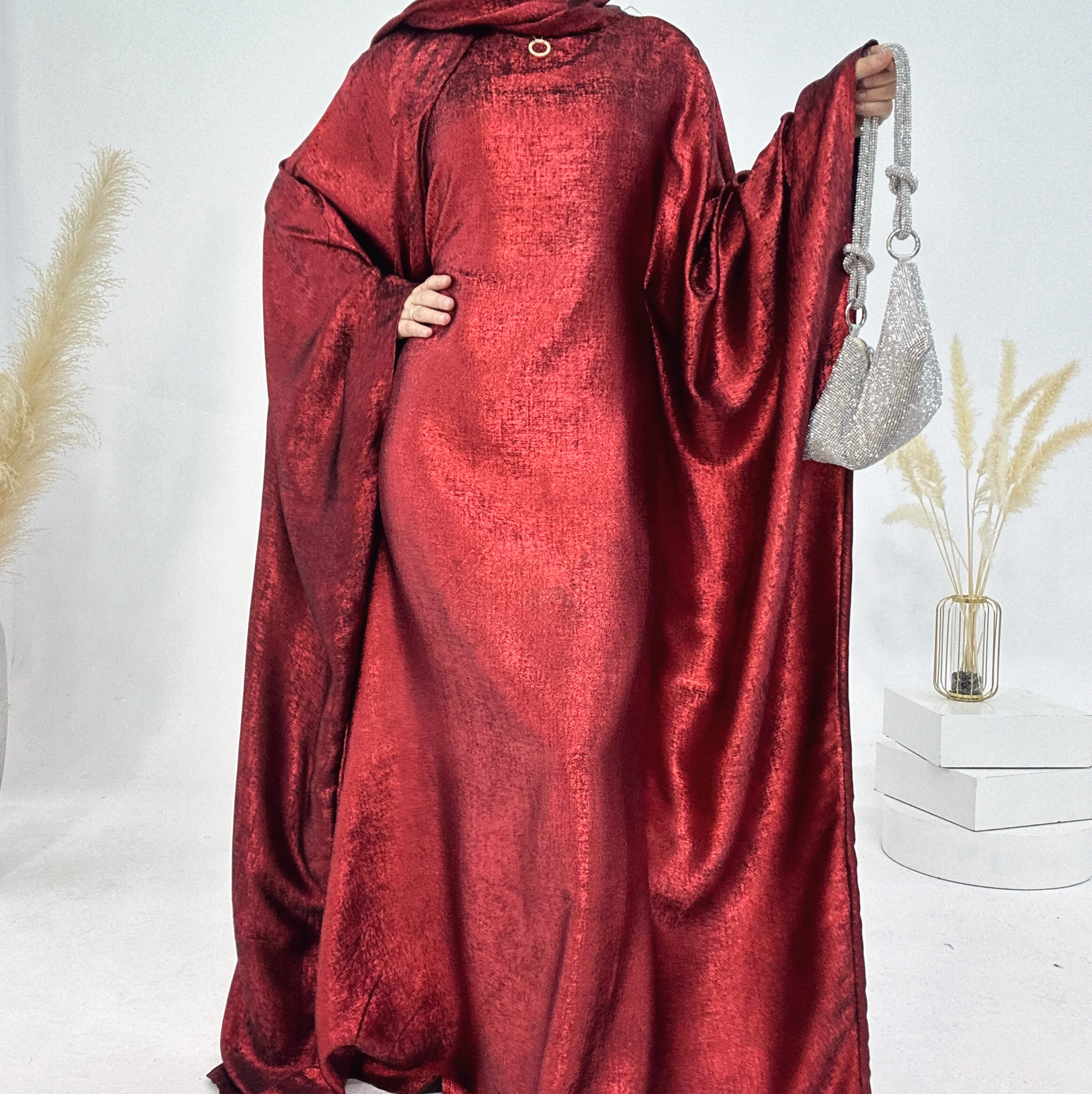 2025 luxo dubai abayas para mulheres vestido muçulmano brilhante djellaba ramadan kaftan jalabiya árabe robe kebaya caftan marocain femme: S / Verde