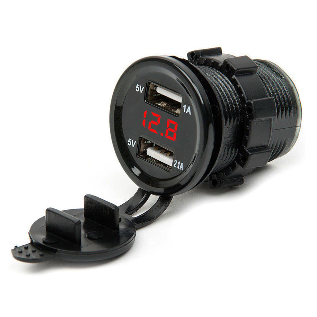 SOONHUA 12 V/24 Dual USB Port Auto Ladegerät Leichter Buchse Stecker LED Voltmeter Wasserdicht Für Handy Tablet GPS Mp3