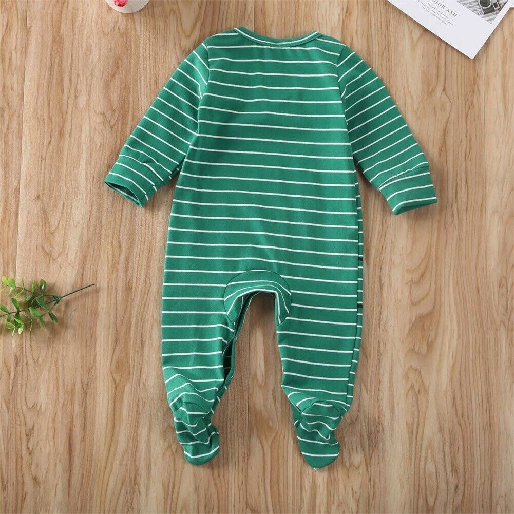 Newest Newborn Infant Baby Boy Girl Footies Long Sleeve Jumpsuit Clothes Outfit Dinosaur Elephant Printed Footies 0-6M