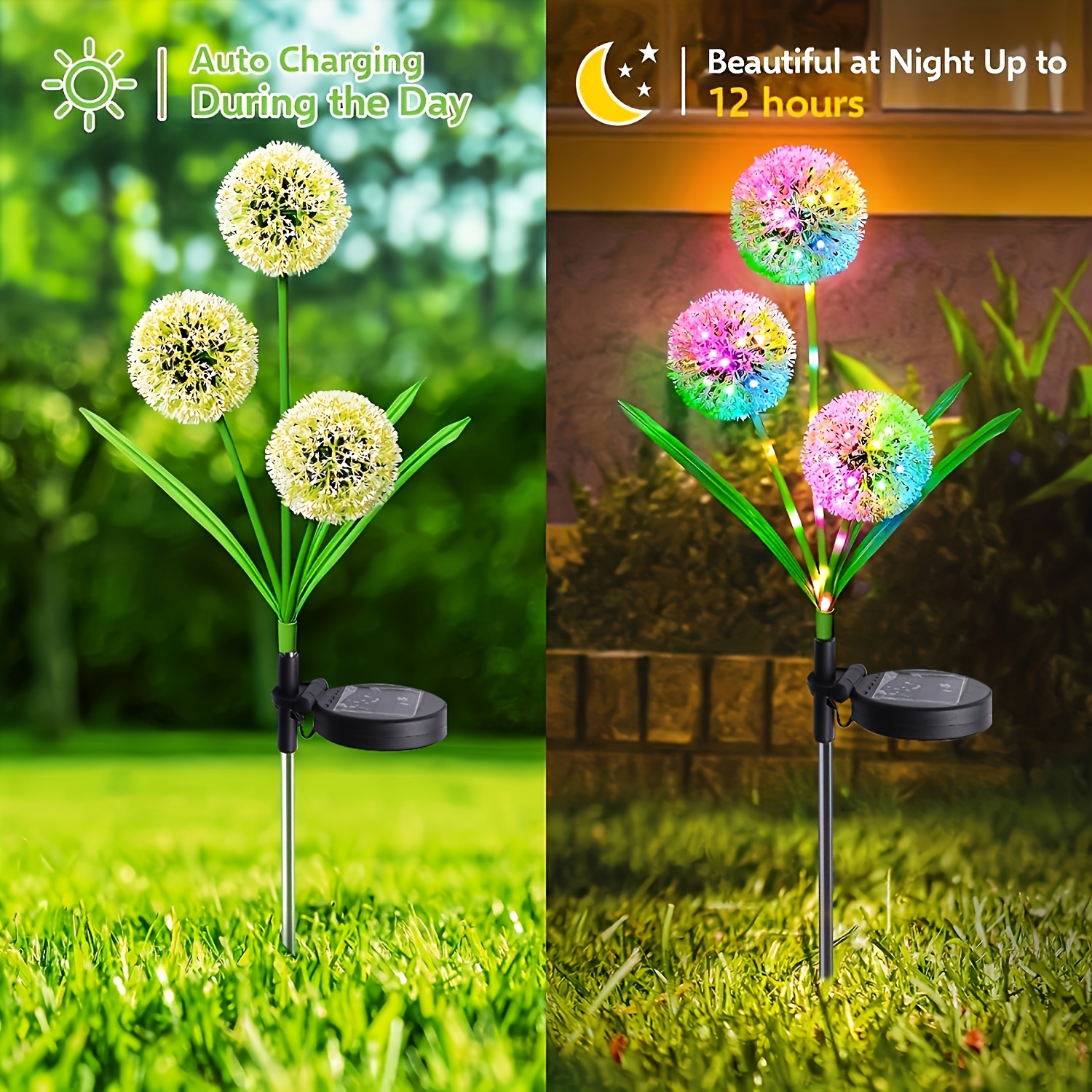 Luces LED solares de diente de león para decoración de jardín/Patio/césped, luces solares impermeables para patio al aire libre, perfectas para fiestas y graduación