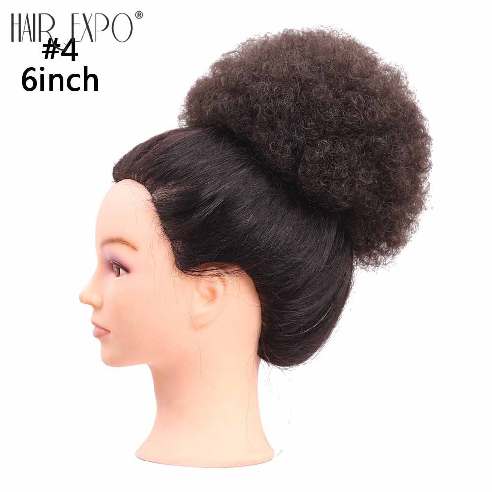 Moño sintético elástico Afro rizado para mujer, coleta con cubierta de peines de plástico, fibra de alta temperatura, pelo Updo, Ciudad de la exposición, 6"