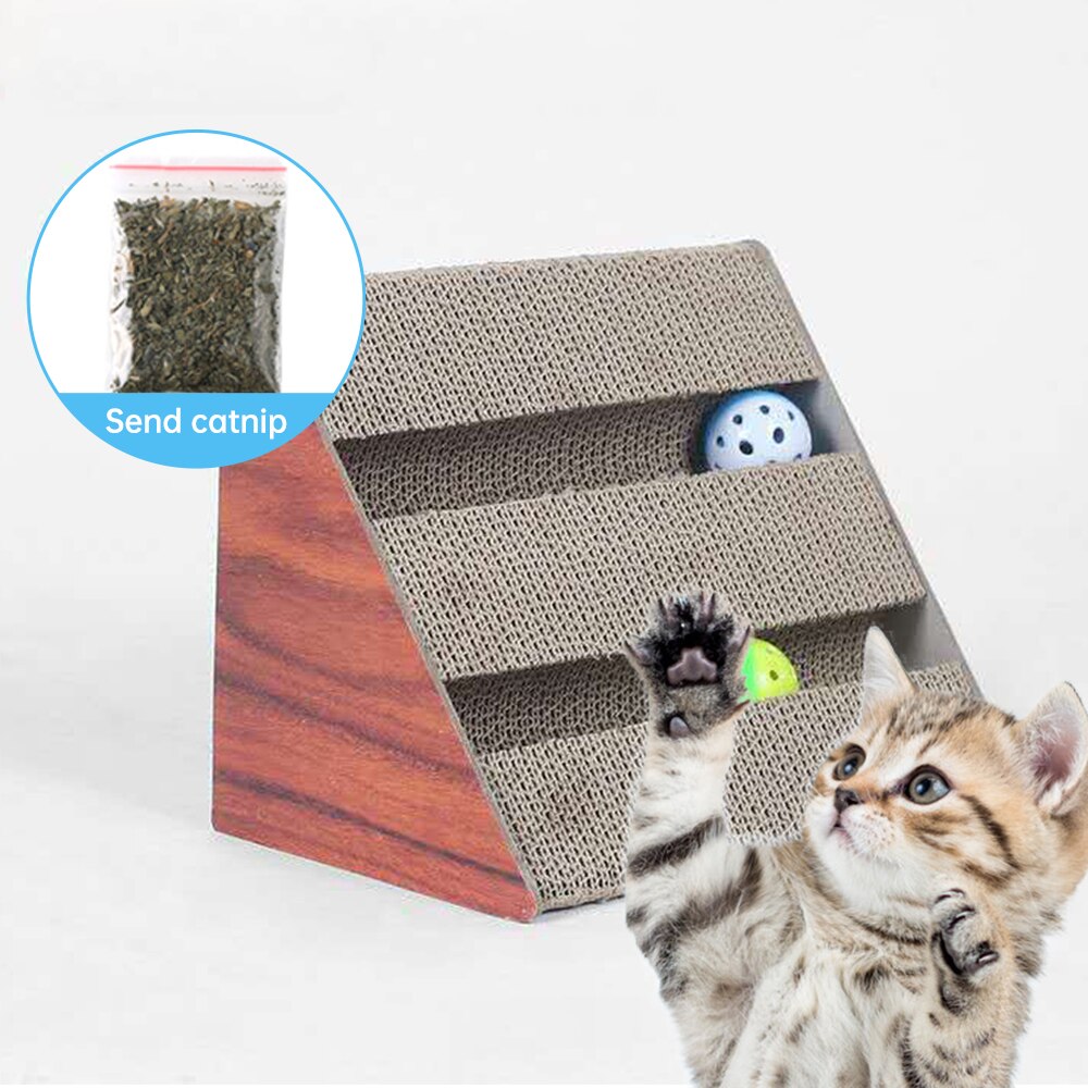Corrugated Cat Scratch Board Pad Grinding Nails Interactive Protecting Furniture Cat Toy Large Size Cat Scratcher Toy Cardboard