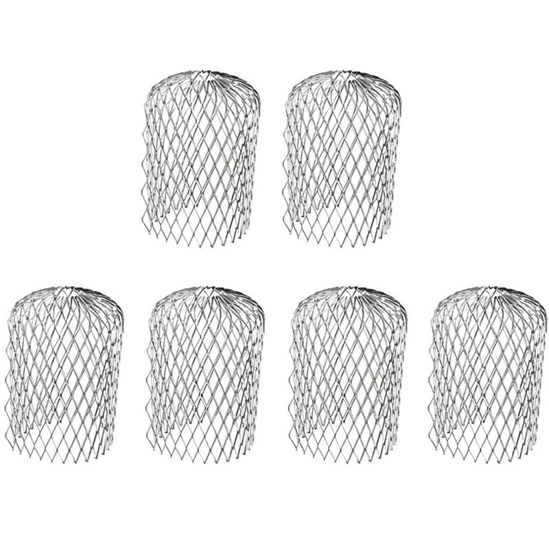 6 uds protectores de canalones 3 pulgadas ampliar filtro, colador Downspout protectores detiene el bloqueo de hojas residuos: Default Title