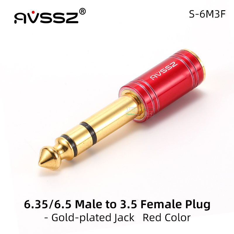 AVSSZ-adaptador de enchufe RCA para auriculares de 6,35/6,5 a 3,5mm, conectores convertidores de Piano eléctrico para guitarra de Audio chapados en oro de alta gama: YELLOW