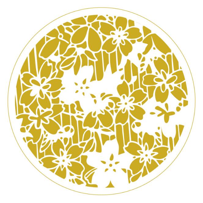 Stencil Plant Flower Round Painting Template Handmade DIY Scrapbook Album Drawing Reusable Stationery: 05