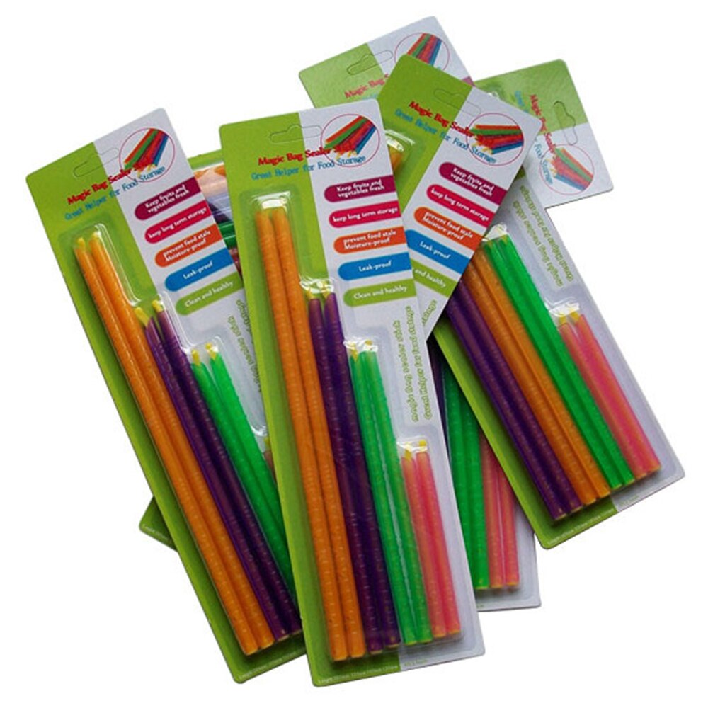 10 pakker magic bag sealer stick anylock kjøleverktøy og utstyr matpose forseglingsklemme fersk lock stick pakking