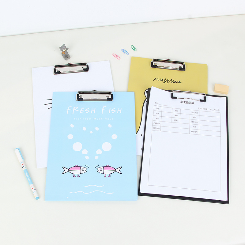 Cute Cat Bear A4 Paper Clipboard Kawaii Folder Clip Board Writing Pad For Kids Korean Stationery Office School Supplies