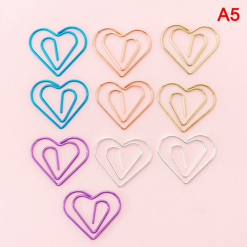 10pcs cute Cactus star Ice Cream Mini Paper Clips Kawaii Stationery Metal Clear Binder Clips Photos Tickets Notes Letter: A5
