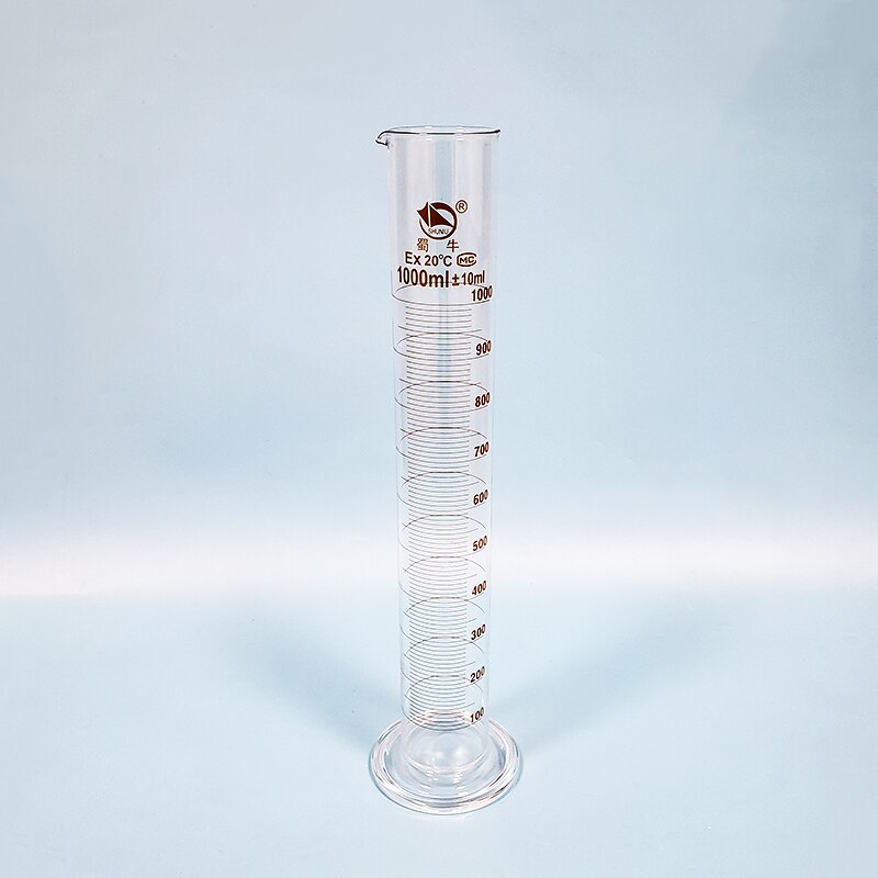 SHUNIU Graduated cylinder with graduation and spout,Capacity 50ml/100ml/250ml/500ml/1000ml/2000ml