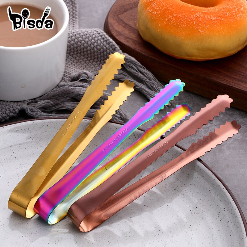 1Pc Fleisch Zangen Edelstahl Brot Clip Gold Geschirr Multi-funktion Eis Salat Tong Lebensmittel Server BBQ Grill Party Zubehör