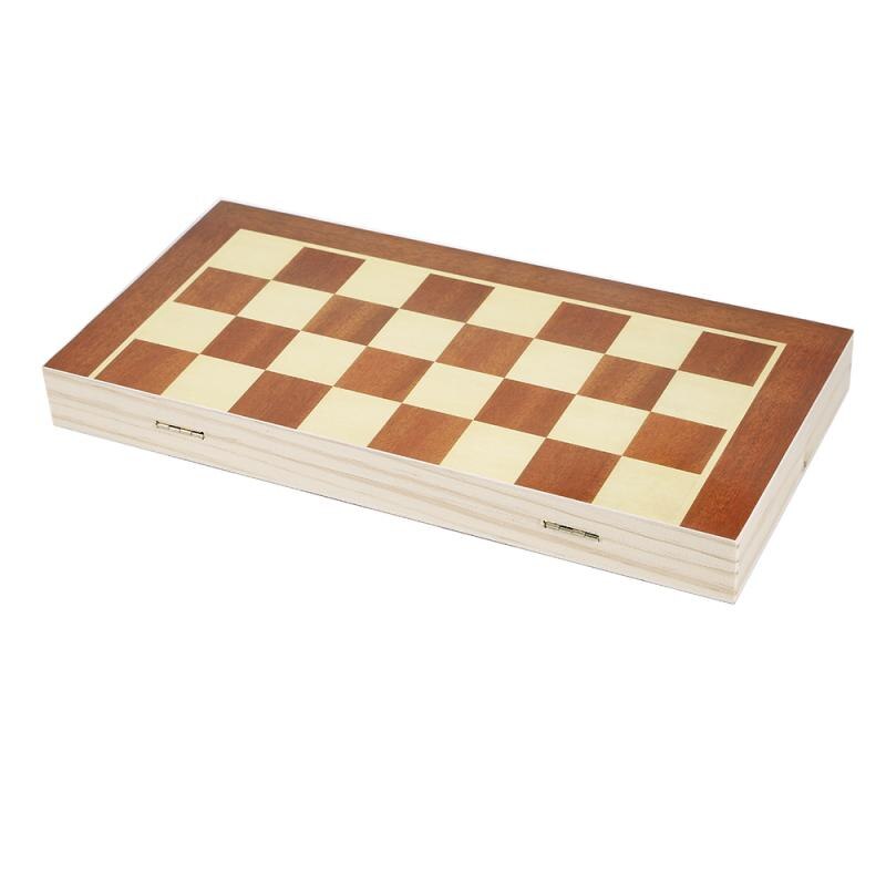 34x34cm Wooden International Chess Set Funny Folding Folable Wooden International Chess Set Board Game Portable Trip Toy
