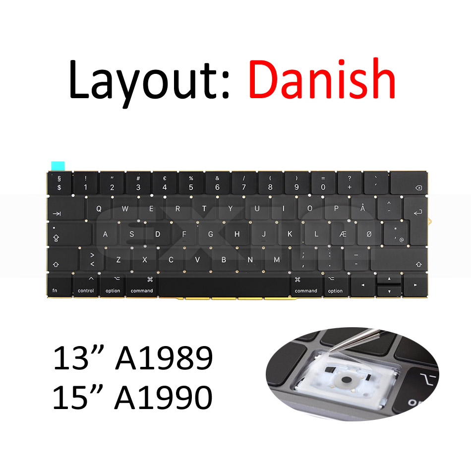 A1989 A1990 Toetsenbord US UK Engels voor Macbook Pro 13 "15" Toetsenbord MR9Q2 MR932 MR942 EMC 3124 EMC 3215: Roze