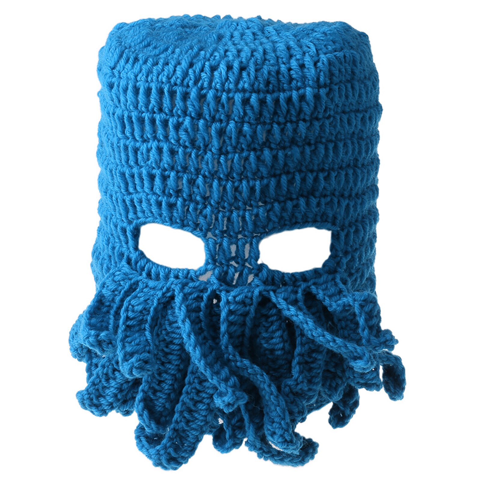Menn kvinner morsom tentakel blekksprut strikket lue langt skjegg lue cap balaclava vinter varm halloween kostyme cosplay maske