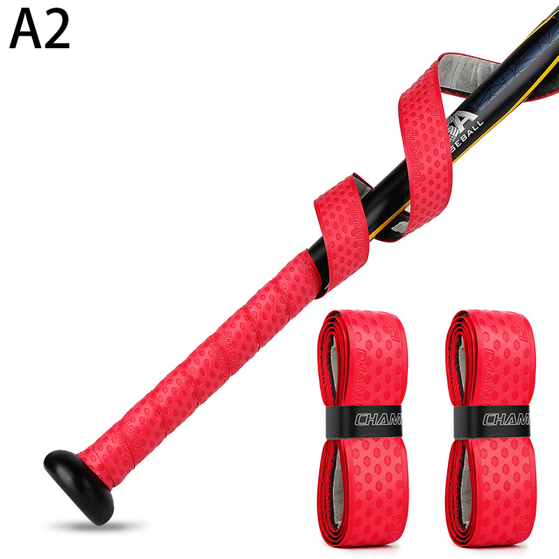 Pu baseballbat tape, 1.75mm stk. stødabsorberende, flerfarvet, skridsikkert sportstilbehør, bockey, cricket, softballbat, greb: Rød