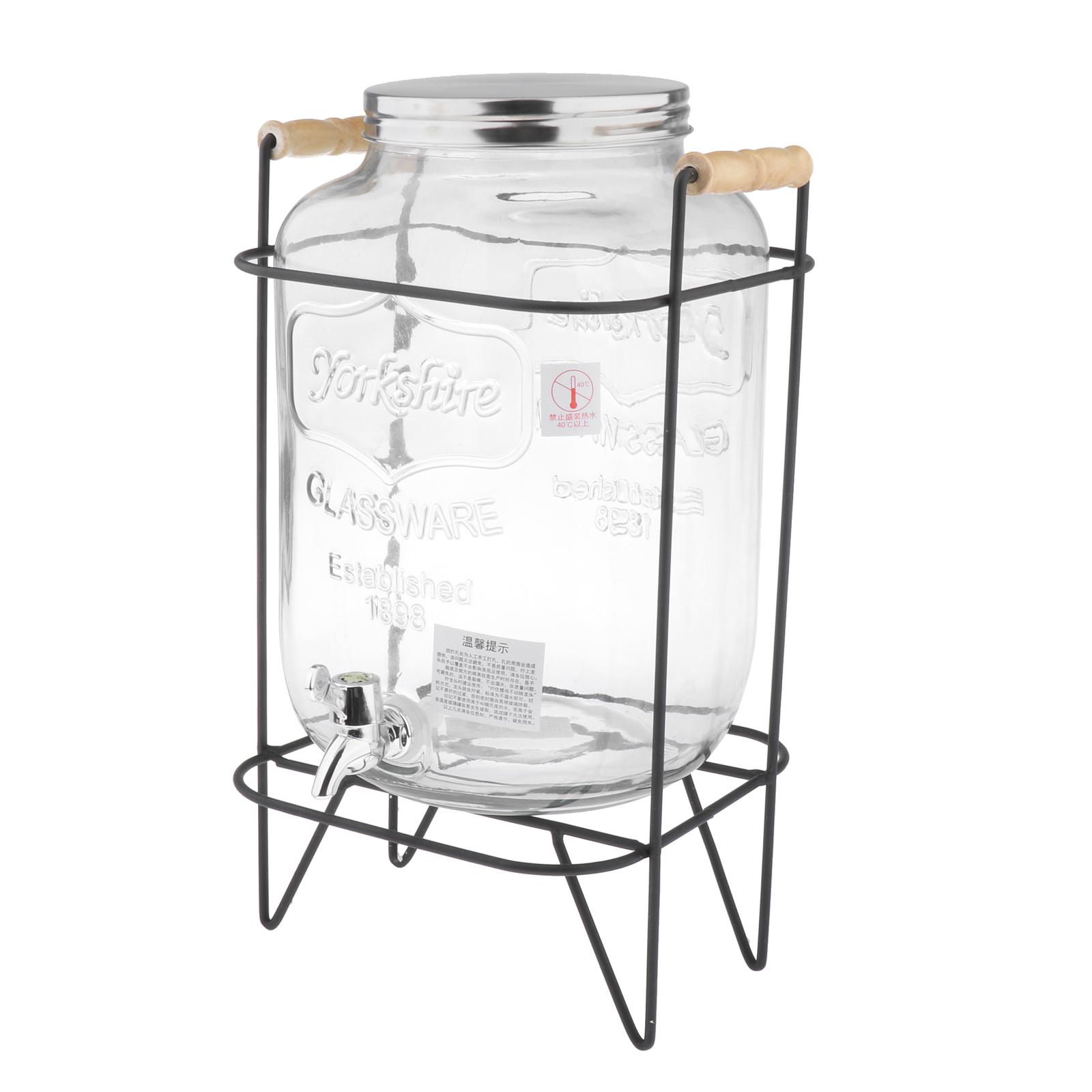 Glass Beverage Dispenser Drink Dispenser for Iced Coffee Tea Pitcher Brewer Coffe Container Juice Wine Jar Storage Machine: 8L Style 2