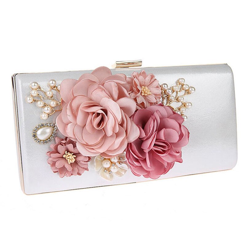 9 Kleuren Handgemaakte Stof Bloemen Avondtasje Luxe Bruiloft Bruid Clutch Bag Parel Party Handtas Mini Portemonnees Portemonnee