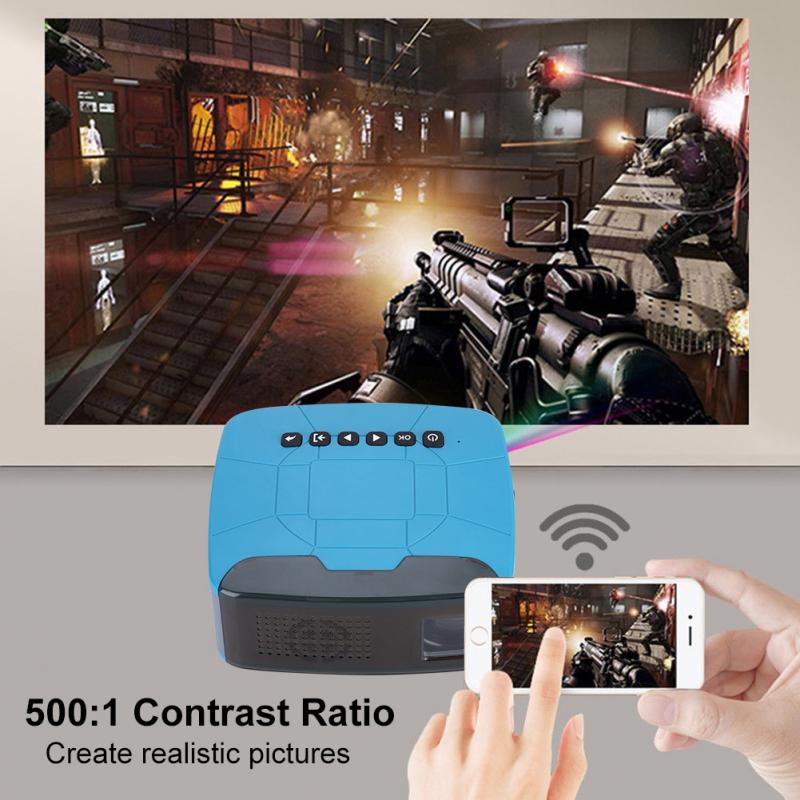 Dlp Micro Projector Mini Lcd Micro Projector 1080P Hd Video Projector Met Optische Trapezium Aanpassing Eu Vs Uk Au plug