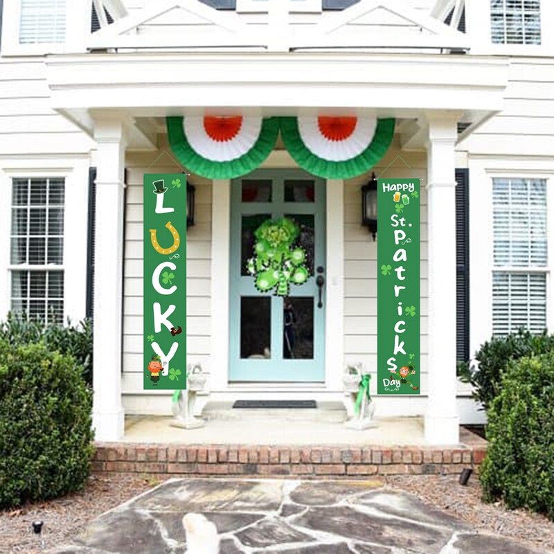 Signe de porche de St pathings-décorations de jour de St pathings extérieur intérieur-joyeux jour de St paastuces et décor de bannière chanceux pour le mur de la maison
