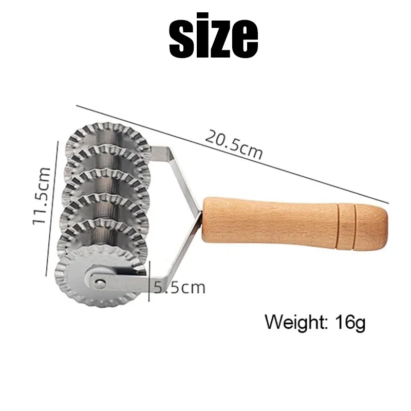 Stainless Steel Pastry Lattice Cutter Dough Cookie Pie Pizza Bread Pastry Roller Cutter with Wood Handle Pasta Tool DIY Bakeware: Chocolate