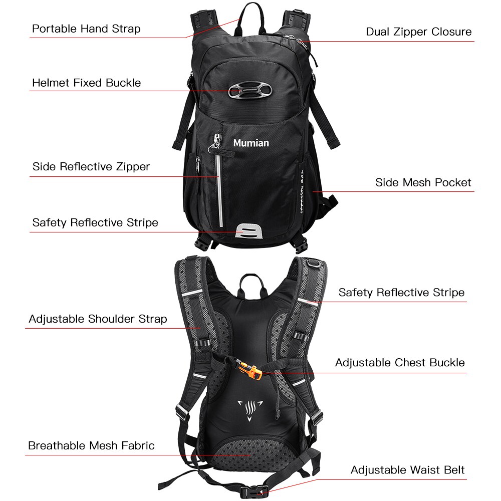 20L Capacity Adjustable Waterproof Backpack Outdoor Camping Shoulder Bag Sports Backpack Cycling Daypack Gym Sports bag