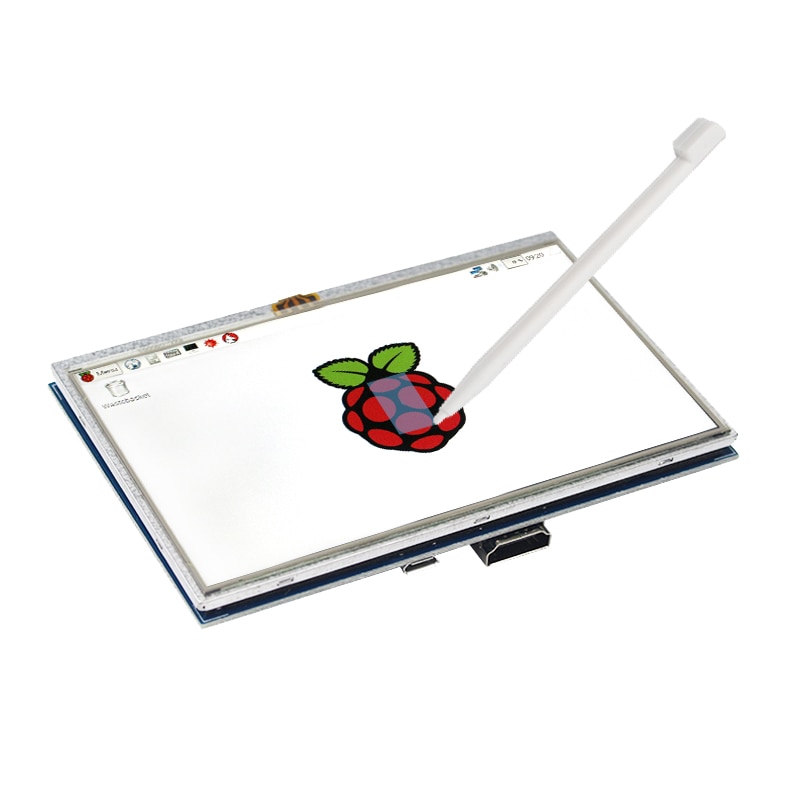 5 tommer raspberry  pi 4 model b touchscreen tft lcd display modul + akrylholder kompatibel til raspberry  pi 4 model b /3b+/3b
