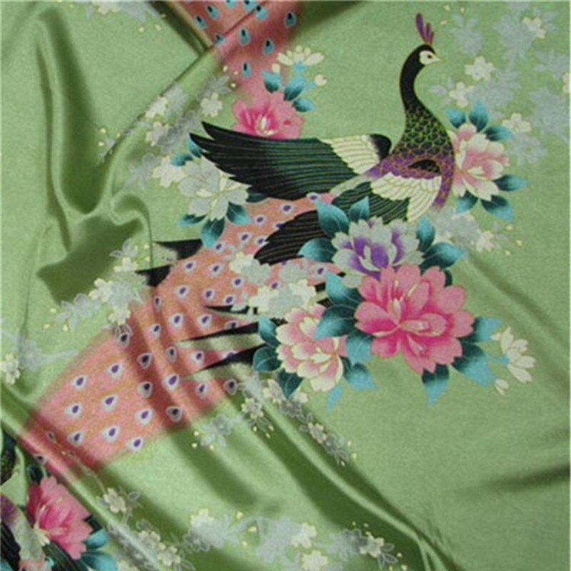 Grand tissu Jacquard de paon chinois | CF550 tissu en soie mûre, broderie paon, tissu Cheongsam Qipao, matériel de bricolage, mariage traditionnel chinois