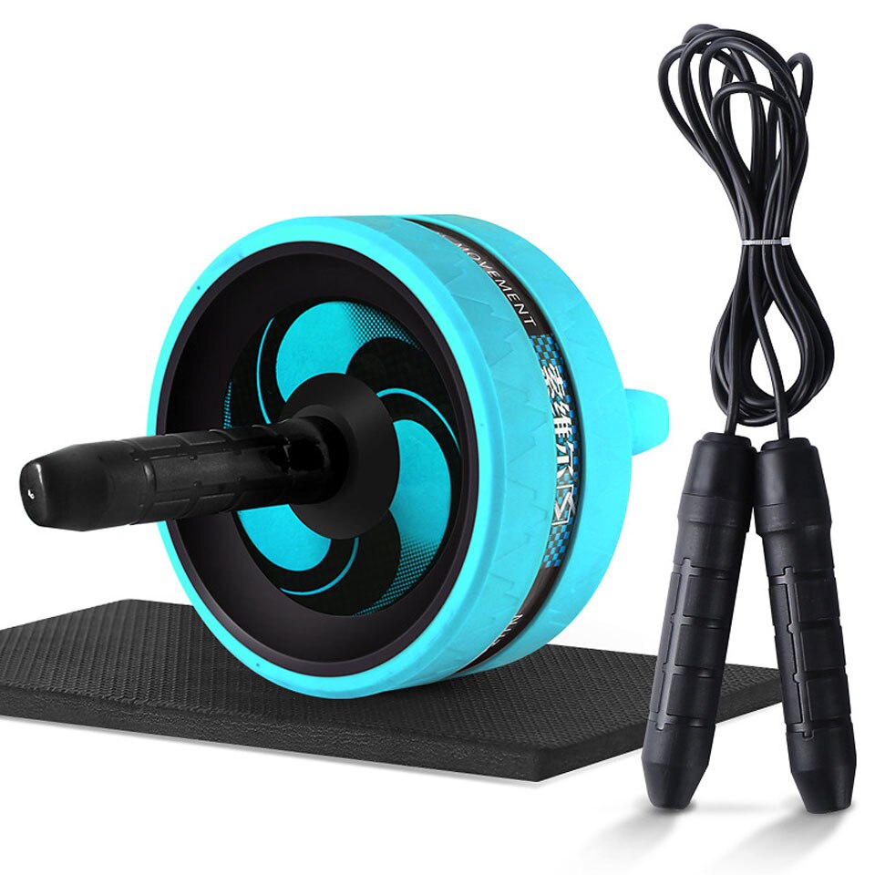 Rodillo y cuerda para saltar, rueda Abdominal sin ruido, con esterilla para brazo, cintura, pierna, ejercicio, gimnasio, equipo de Fitness, construcción corporal: Beige