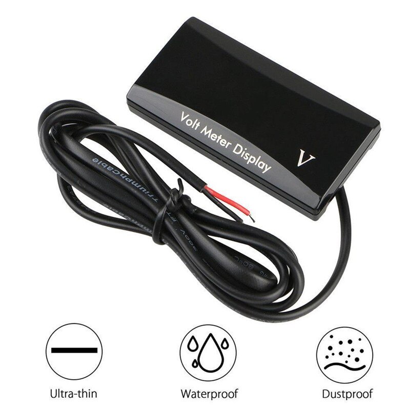 Vattentät digital voltmätare 12v bil båt motorcykel 0.56 tum led display volt spänningsmätare mini tester panel amperemeter voltmeter