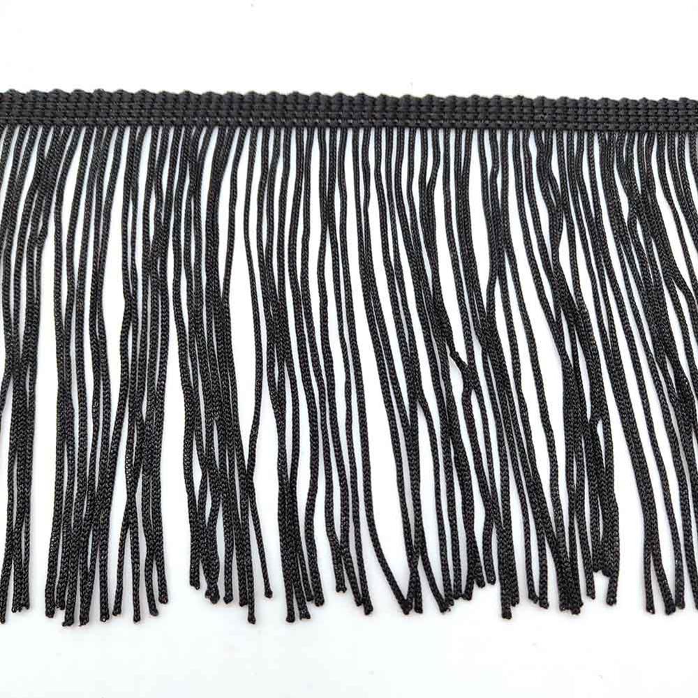 1 Yards van Pack 4 "Breedte Franjes Kant Polyerter Fibre Kwastje Kleding Accessoires Latin Trouwjurk Kwastje Lint diy: Black