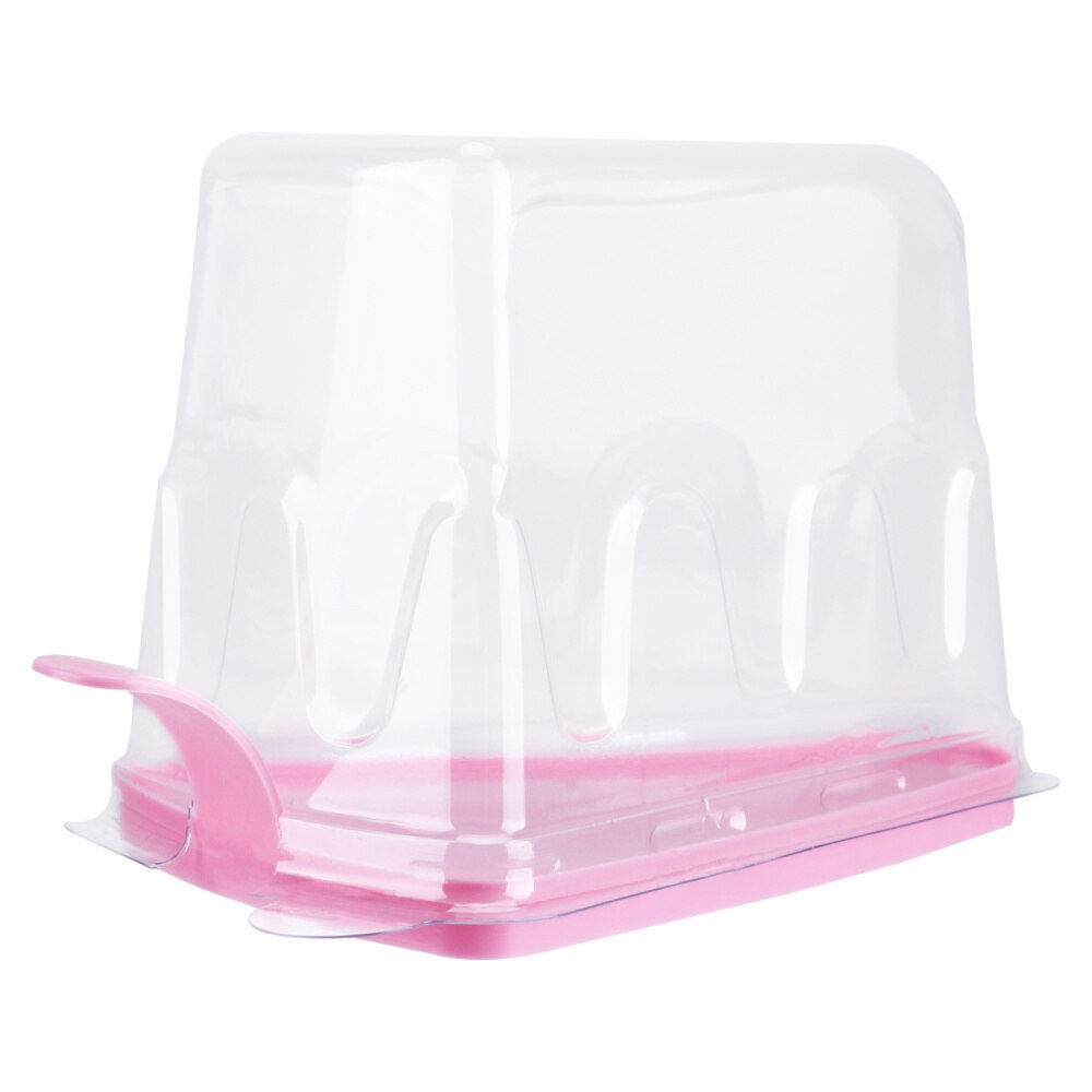 20pcs Transparent Cheese Triangle Cake Dessert Boxes Cake Box: Pink