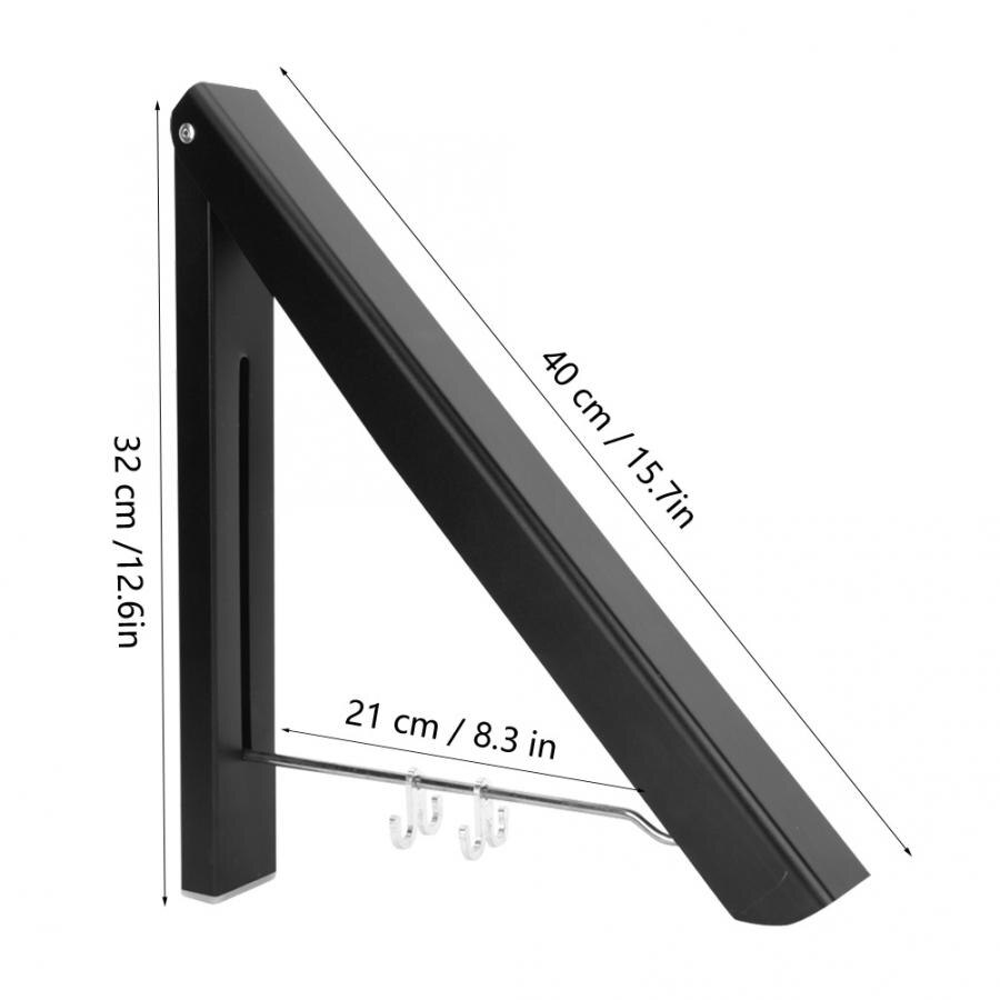 Wall Drying Rack 80cm Rod Retractable Folding Clothes Drying Rack Dual Bracket Wall Hanger for Hotel Balcony