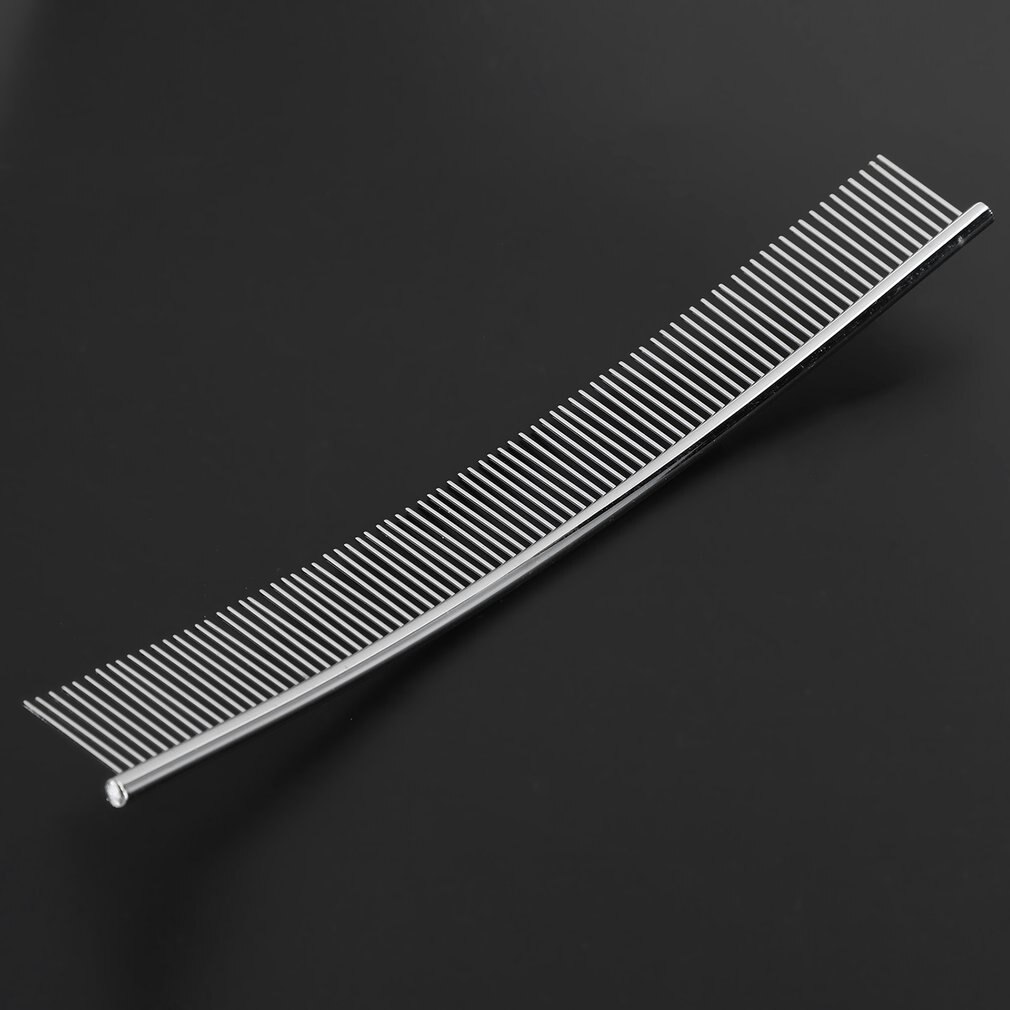 Moon Shaped Pet Grooming Comb Stainless Steel Beauty Removes Fleas Curved Row Dog Opening Durable Comb