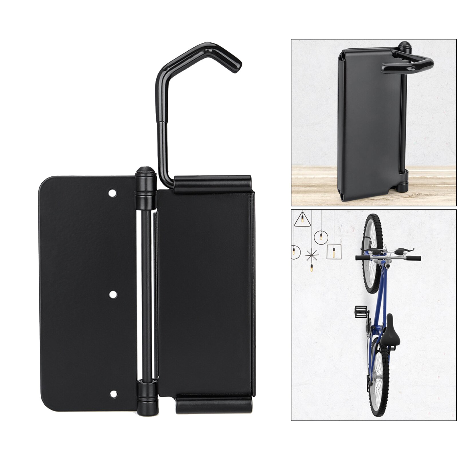 Foldable Bike Wall Mount Rack Bicycle Indoor Storage Hook Hanger