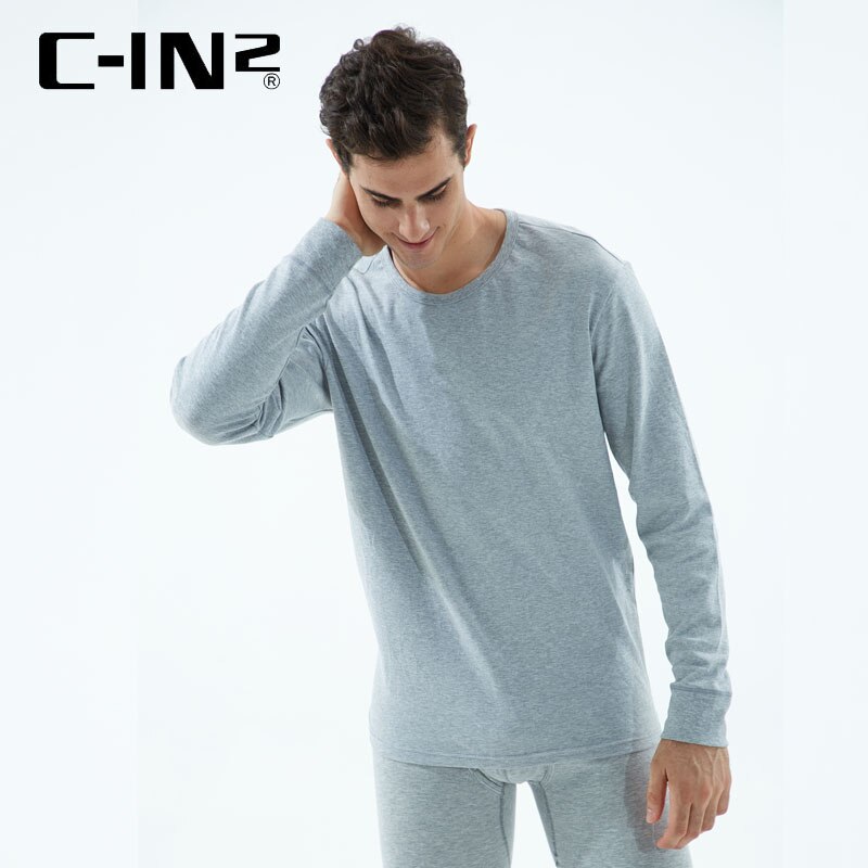 c-in2 men&#39;s underwear cotton round neck autumn clothes autumn winter cotton bottomed shirt thin warm long sleeve T-shirt