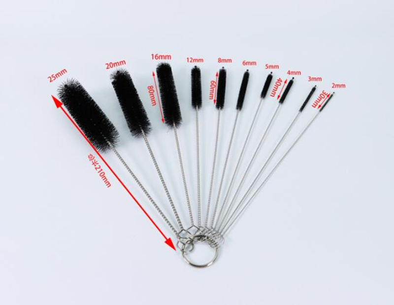 10 pezzi di bottiglia di nylon paglia impostato di spazzole per la pulizia della casa spazzole per la pulizia della cucina kit di setole tubo bottiglia di paglia detergente per il lavaggio