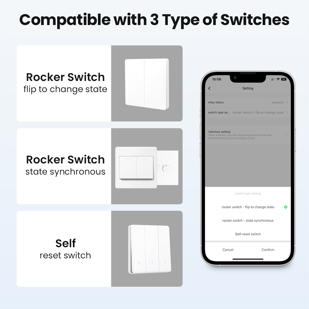 Avato tuya wifi slimme doe-het-zelf lichtschakelaarmodule 1 2 -voudig zonder nuldraad, smart life app, afstandsbediening, werkt met alexa en google home