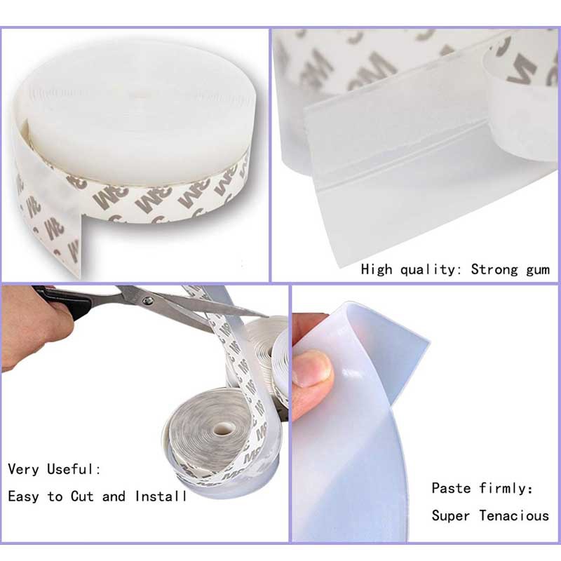 Tätningslist botten självhäftande väderlist silikon ljudisolering fönstertätning mot drag damm insektsdörrtätningslist