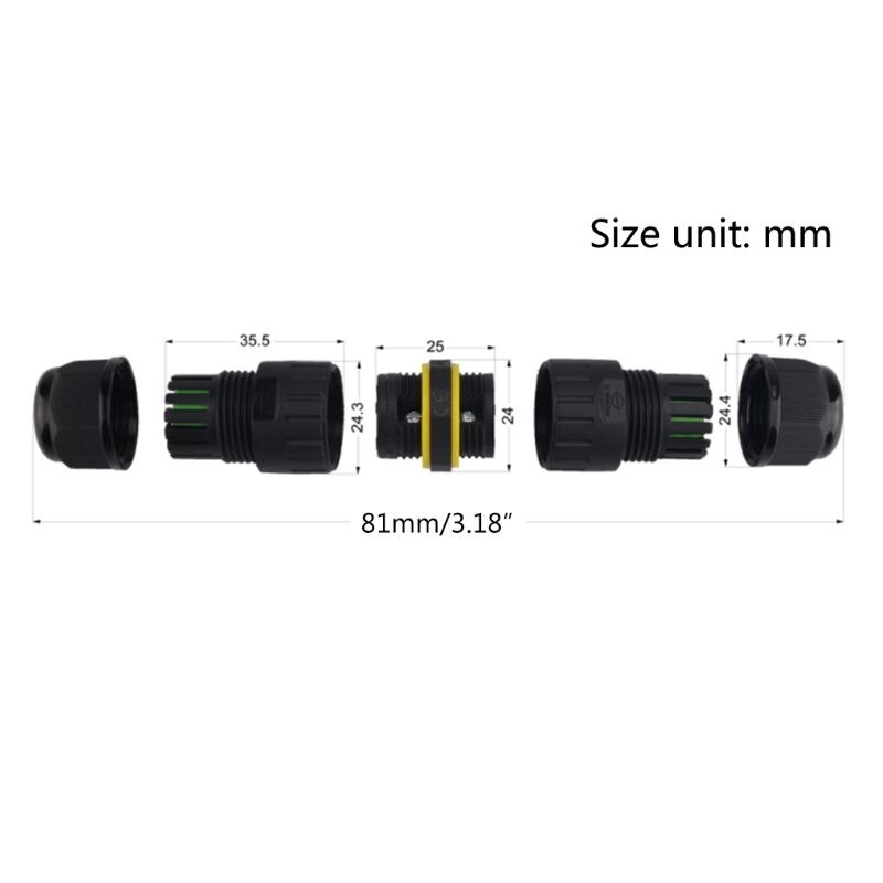 IP68 Waterproof Connector 3 Pin Electrical Terminal Adapter Wire Connector G99F